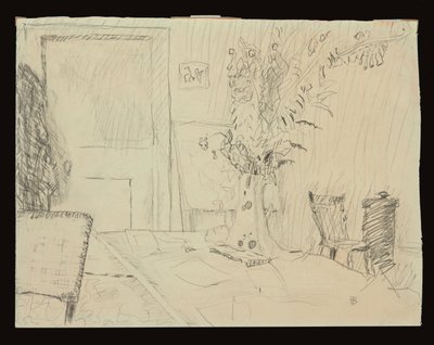 Doniczka z kwiatami w jadalni w Le Cannet autorstwa Pierre Bonnard