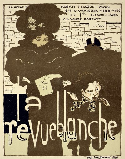 Reprodukcja plakatu reklamującego "La Revue Blanche". autorstwa Pierre Bonnard