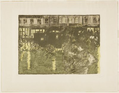 Ulica nocą w deszczu, ok. godz. 1896-1897 (opublikowany 1899) autorstwa Pierre Bonnard