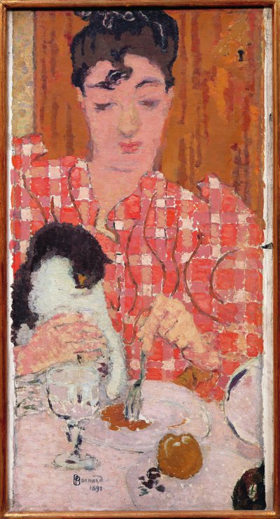 Bluzka w kratę, 1892 autorstwa Pierre Bonnard