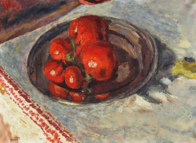 Pomidory; Tomates, ok. 1924 (olej na papierze ułożony na płótnie) autorstwa Pierre Bonnard