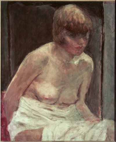 Tułów młodej kobiety w białym szlafroku autorstwa Pierre Bonnard