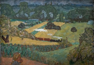 Pociąg i barki, 1909 (olej na płótnie) autorstwa Pierre Bonnard