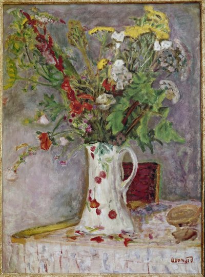 Wazon z kwiatami (olej na płótnie) autorstwa Pierre Bonnard