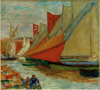Suche żagle / Żaglówki w Cannes autorstwa Pierre Bonnard
