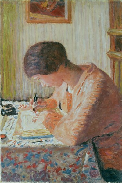 Kobieta pisząca autorstwa Pierre Bonnard