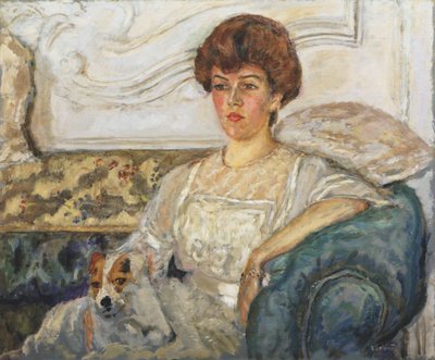Kobieta na niebieskiej kanapie autorstwa Pierre Bonnard