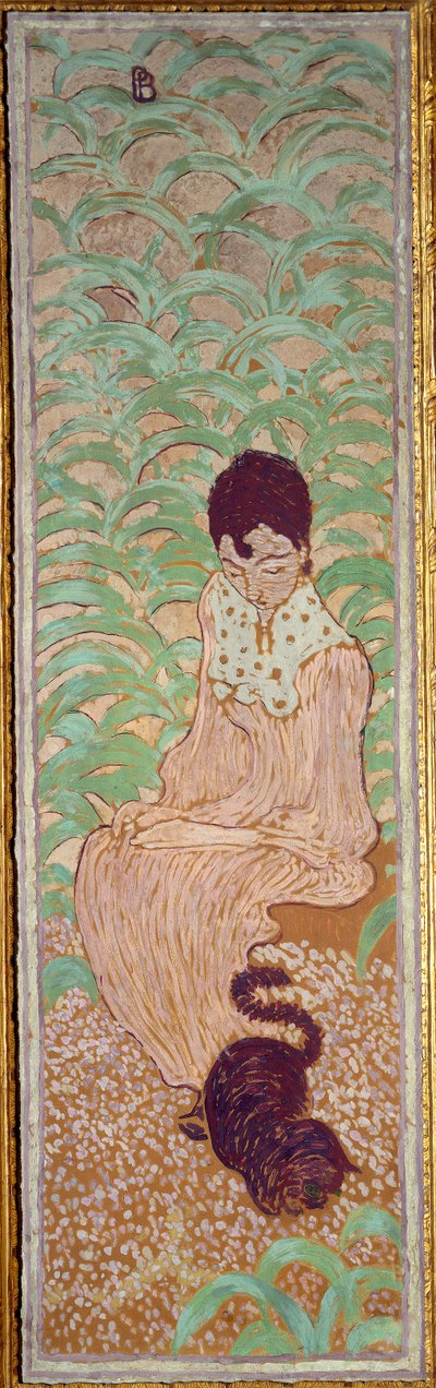 Kobieta siedząca przy kotu autorstwa Pierre Bonnard