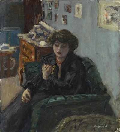 Młoda kobieta we wnętrzu, ok. 1906 (olej na płótnie) autorstwa Pierre Bonnard