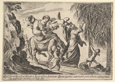 Anioły dające daty dziecku, 1610-42. autorstwa Pierre Brebiette