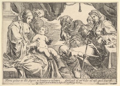 Święta Rodzina ze Świętymi, 1610-42. autorstwa Pierre Brebiette