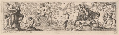 Putti i Satyrowie strzelają strzałami autorstwa Pierre Brebiette
