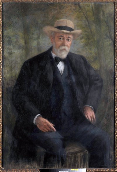 Portret przewodniczącego rady Henri Brisson (1835-1912) w swoim ogrodzie w Montmorency (obraz) autorstwa Pierre Carrier Belleuse