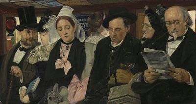 W Omnibusie, 1877. autorstwa Pierre Carriere Belleuse
