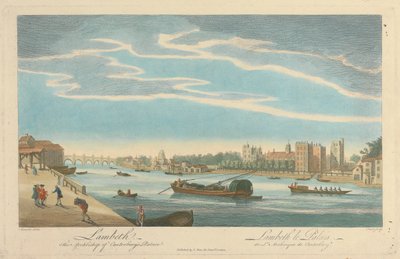 Lambeth. Arcybiskup Pałacu Canterbury autorstwa Pierre Charles Canot