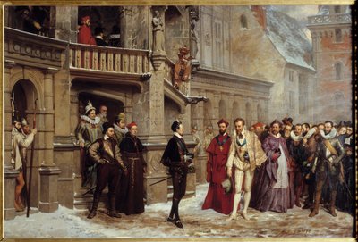 Spotkanie Henryka III króla Francji (1551 - 1589) i Henryka I Lotaryngii, księcia Guise zwanego Balafre autorstwa Pierre Charles Comte