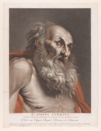 Heilige Hieronymus St. Jerome Expirant (tytuł na obiekcie) autorstwa Pierre Charles Coqueret