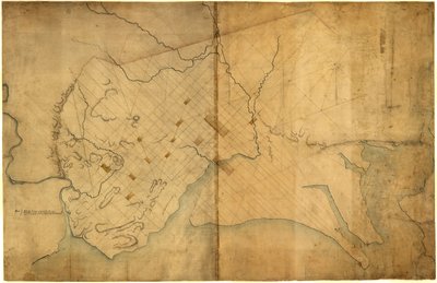 Przerywana mapa Waszyngtonu, 1791, przed 19 sierpnia. LOC 88694203 autorstwa Pierre Charles L