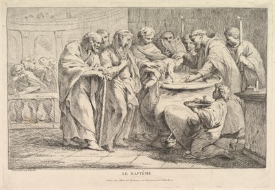 Chrzest, ca. 1734. autorstwa Pierre Charles Tremolieres