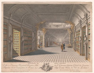 Biblioteka opactwa Sainte-Geneviève w Paryżu Bibliotheque de Sainte Genevieve (tytuł na obiekcie) autorstwa Pierre Claude Delagardette