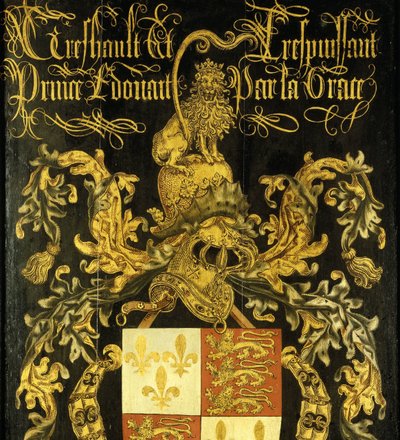 Tarcza Edwarda IV (1442-83), króla Anglii, jako rycerza Orderu Złotego Runa autorstwa Pierre Coustain (attributed to)