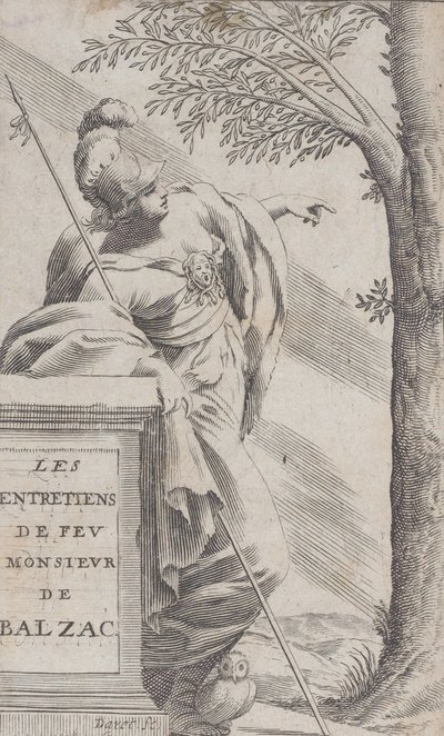 Frontyspis, z Wywiadów z panem Balzakiem Les Entretiens de Feu Monsieur d..., 1660. autorstwa Pierre Daret