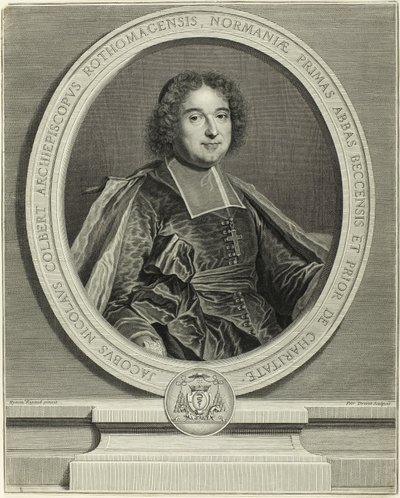 Portret Jacquesa Nicolasa Colberta, arcybiskupa Rouen autorstwa Pierre Drevet