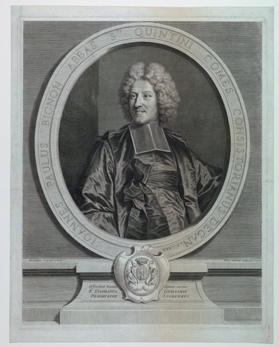 Portret Jean Paul Bignon, opata St. Quentin autorstwa Pierre Drevet
