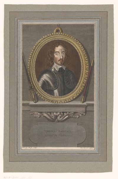 Portret van Thomasa Fairfaxa Thomas Fairfax (tytuł na obiekcie) autorstwa Pierre Drevet