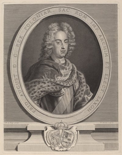 Fryderyk August III, król Polski autorstwa Pierre Drevet, after François de Troy