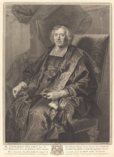 Leonard de Lamet autorstwa Pierre Drevet after Hyacinthe Rigaud