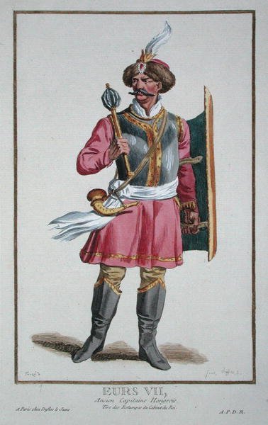 Eurs VII z „Recueil des Estampes, Representant les Rangs et les Dignites, według stroju wszystkich istniejących narodów”, wydanej w 1780 r. (rycina ręcznie kolorowana) autorstwa Pierre Duflos