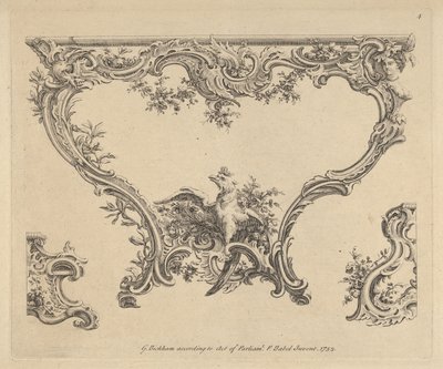 Projekt stołu konsolowego, 1752. autorstwa Pierre Edme Babel