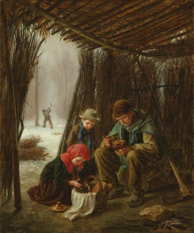 Posiłek drwala autorstwa Pierre Edouard Frere