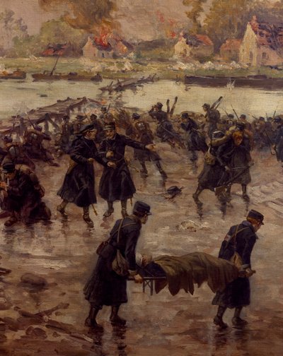 Walka wzdłuż Yser, październik 1914, Naymark e Ballue, detal autorstwa Pierre Ernest and Neymark Gustave Ballue