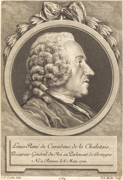 Louis-Rene de Caradeuc de la Chalotais autorstwa Pierre Etienne Moitte after Charles Nicolas Cochin II