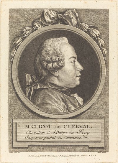 Pan Clicot de Clerval autorstwa Pierre Etienne Moitte after Charles Nicolas Cochin II