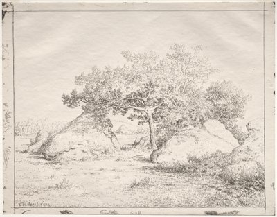 Wiśniowe drzewo w Blau. autorstwa Pierre Etienne Theodore Rousseau