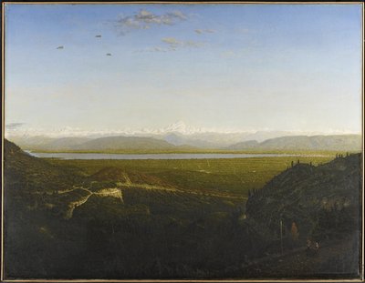 Widok na Mont Blanc, patrz z La Faucille, ok. 1865 (olej na płótnie) autorstwa Pierre Etienne Theodore Rousseau