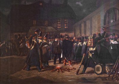 Zlot Gwardii Narodowej podczas zamachu stanu z 2 grudnia 1851 r. autorstwa Pierre Eugène Lacoste