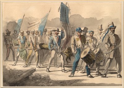 Sadzenie Drzewa Wolności we Francji 1848, 1848 autorstwa Pierre Eugène Lacoste