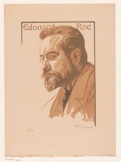 Portret Édouarda Rodi Edouard Rod (tytuł na obiekcie) autorstwa Pierre Eugène Vibert (signed by artist)