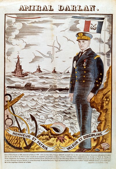 Admirał Francois Darlan, dowódca marynarki francuskiej, 1940 autorstwa Pierre Falke