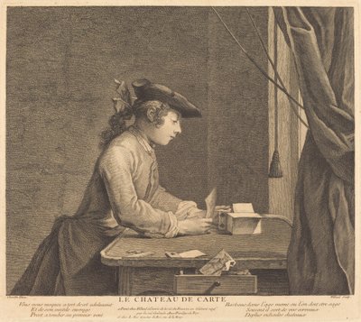 Dom z kart autorstwa Pierre Filloeul after Jean Siméon Chardin