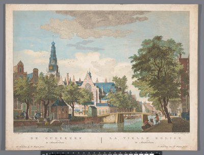 Widok na Stary Kościół w Amsterdamie Oudekerk w Amsterdamie (tytuł na obiekcie) autorstwa Pierre Fouquet