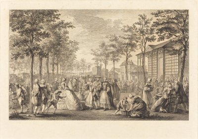 Spacer wzdłuż murów obronnych Paryża autorstwa Pierre Francois Courtois after Augustin de Saint Aubin