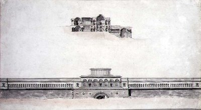 Projekt neoklasycystycznego pałacu autorstwa Pierre Francois Leonard Fontaine