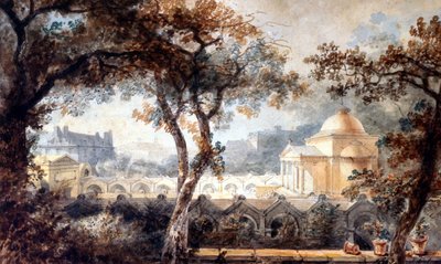 ekspiacyjnej kaplicy Ludwika XVI w Paryżu. akwarela, ok. 1830 r autorstwa Pierre Francois Leonard Fontaine
