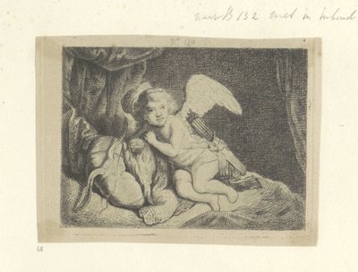 Rustende Amor Kolekcja osiemdziesięciu pięciu oryginalnych grafik (tytuł serii) autorstwa Pierre François Basan (workshop of)
