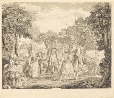 Balet w Operze autorstwa Pierre François Basan after Gabriel Jacques de Saint Aubin